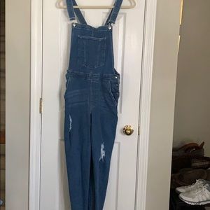h&m distressed overalls